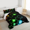 thumbnail image 3 of Homewish Gradient Hexagon Bedding Comforter Set 2pcs for Female Men Adults,Ombre Geometric Honeycomb Twin Comforter Sets Microfiber,Modern Contemporary Abstract Breathable Bedding Set, 3 of 8