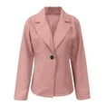 thumbnail image 4 of Vedolay Women's 2023 Jackets Suit Jackets for Women Lapel Collar Single Long Sleeve Crop Top Blazer Jacket,Pink XXL, 4 of 5