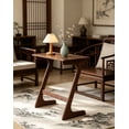 thumbnail image 2 of Bamboo TV Tray Table Set of 2, Z-Shaped Sofa Side Table for Laptops, Snacks & Drinks, Modern TV Dinner Tray, Small End Table for Living Room, Bedroom, Walnut, 2 of 5