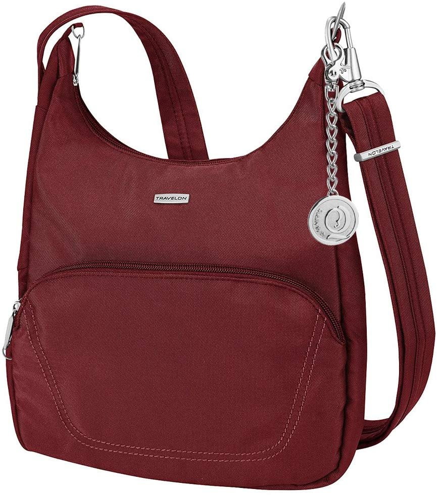 Travelon 42457 AntiTheft Classic Essential Messenger Bag with Leather