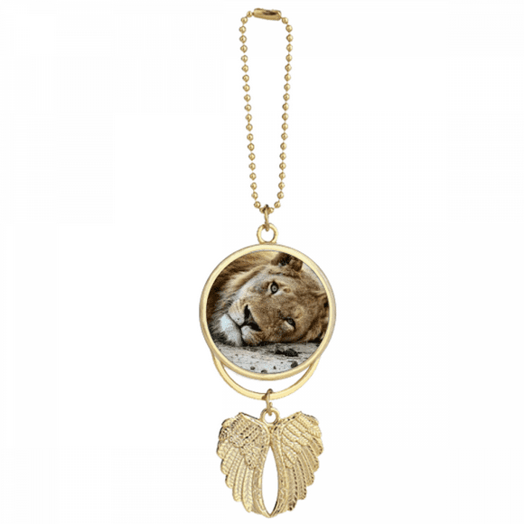 m  Animal Lion Car Keychain Angel Wing Pendant