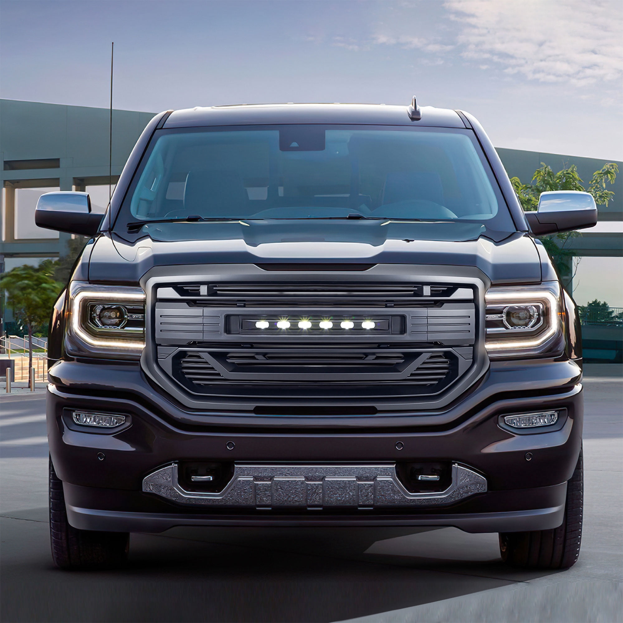 AMERICAN MODIFIED Armor Grille for 2016-2018 GMC Sierra 1500, Matte Black