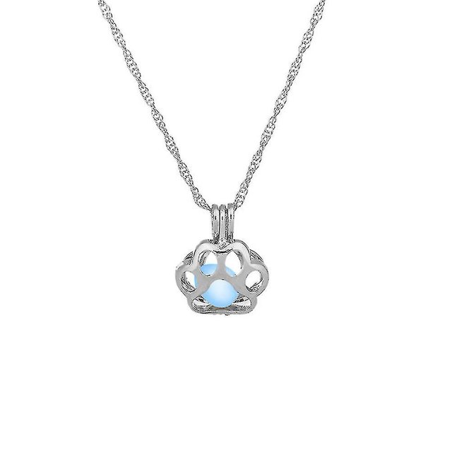 Collar con colgante hueco de pata de gato para mujer, joyería para mujer que brilla en la oscuridad Aespa kaili Sencillez
