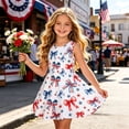 thumbnail image 2 of WERYOUNG Girls Patriotic Sleeveless Dresses For Girls Round Neck Red White Blue Party Dress 4th Of July Summer Dresses Versatile Sundresses 3-4 Years, 2 of 4