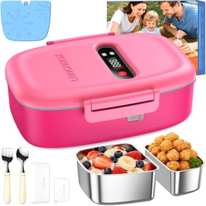 MPOW Cordless Electric Lunch Box, Heated & Chilled, Red