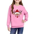 thumbnail image 4 of Lorytime Christmas Sweater for Kids Girls Boys Reindeer Hoodies Long Sleeve Pullover Drop Shoulder Cute Tops Pink 13 Years, 4 of 4