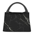 thumbnail image 2 of Vsdgher Black Marble Texture Abstract Print Insulated Reusable Bags with Sturdy Zipper and Handles, Foldable Totes for Hot or Cold Food Bring or Delivery, 2 of 8