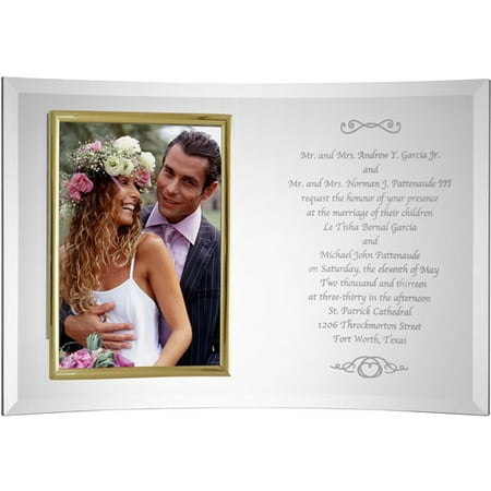 Personalized Beveled Glass Invitation Frame, 5x7