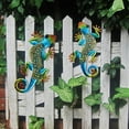 thumbnail image 6 of Vivid Metal Lizard Wall Decor - 12" Blue Gecko Outdoor Art - 2 Pack by HONGLAND, 6 of 7
