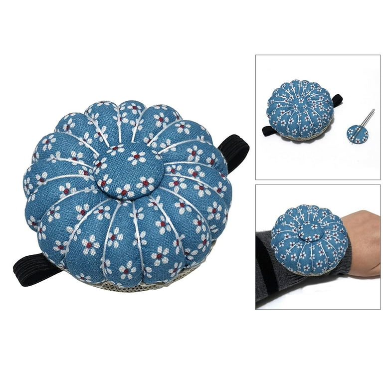 ✪ Pumpkin Sewing Pin Cushion Cotton Button Wrist Strap for Cross Stitch  Pincushion