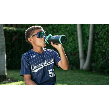 Dude Perfect Water Bottle, Silicone Handle, Double Wall Insulation and Leak-Proof Lid, 24 oz Capacity, Black