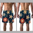 thumbnail image 3 of luoweisi Men's Beach Shorts Quick Dry Swim Trunks with Mesh Lining Christmas Snowflakes L, 3 of 5