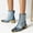 Blue, variant on HKEJIAOI Booties for Women Women's Midrange Winter Leather Stitching Square with Fleece Patchwork Back Zipper Rider's Boot