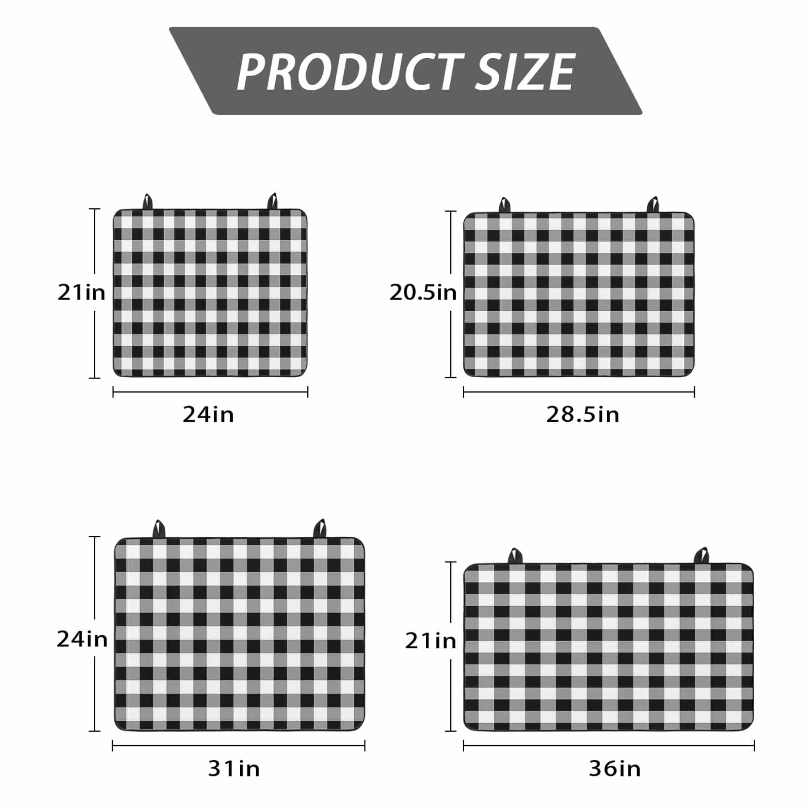 Black and White Plaid Stove Top Cover for Electric Stove, Heat-proof & Non Slip Glass Top Stove Cover Protector, Farmhouse Checkered Buffalo Kitchen Flat Cooktop Rubber Mat 24x21 Inches