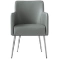 thumbnail image 4 of Posh Living DC91-01GR2 Perogo Leather PU Square Arm with Handle Dining Chair - Grey & Chrome - 33.5 x 22 x 25 in. - Set of 2, 4 of 8