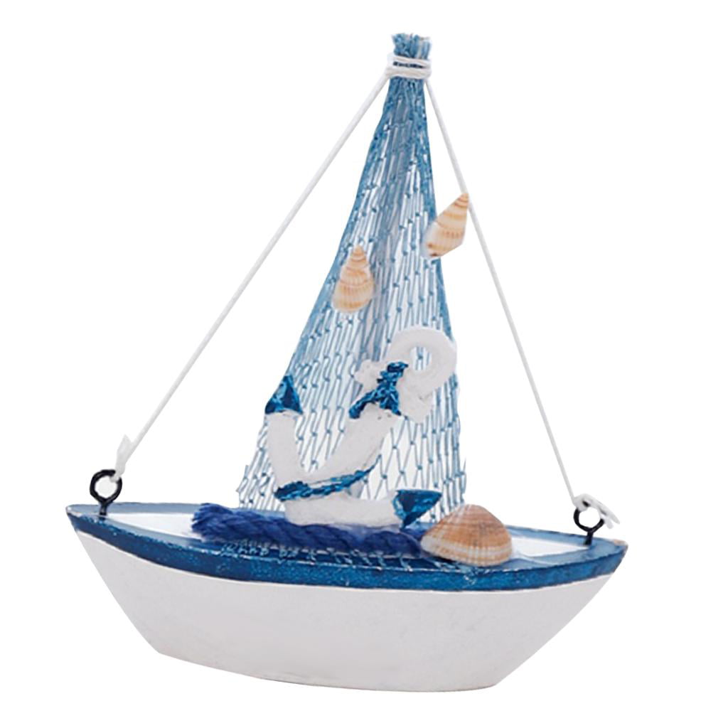 Nautical Mini Wood Rudder Sailboat Table Bookshelf Display Home Ornaments 4 