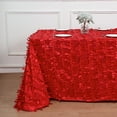thumbnail image 4 of BalsaCircle 90" x 132" Red Leaf Petals Taffeta Rectangle Tablecloth Reception Catering, 4 of 8
