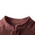 thumbnail image 4 of Gytharion Solid Color Big and Tall Pullover Shirts for Men Buttoned Stand Collar Blouses Casual Long Sleeve Tops, 4 of 7