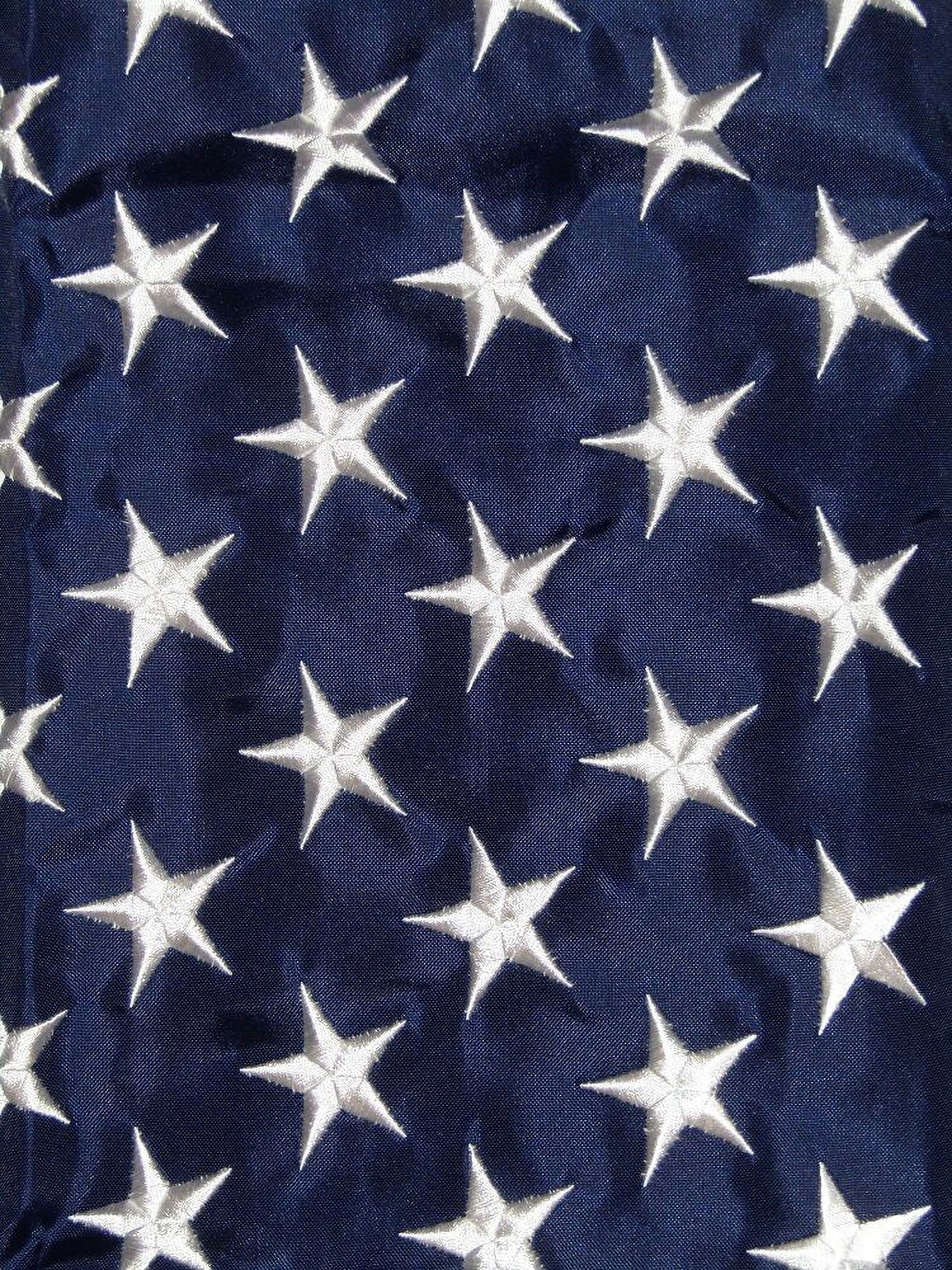 American Flag 28" x 40" Nylon Sewn Stripes Embroidered Stars and Banner-Style