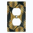 thumbnail image 2 of Metal Light Switch Plate Cover Tropical Jungle Palm Leaves Yellow Black JGL014, 2 of 13