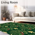 thumbnail image 2 of ODIKA 3'x5' Machine Washable Non-Slip Area Rug, Whimsical Evergreen Interlocking Pine Needle and Holly Design High Traffic Rug, Green, 503473, 2 of 7
