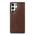 thumbnail image 5 of Compatible with Galaxy S23 Ultra Case Wallet with Card Holder,Embossed Butterfly Pattern PU Leather Double Magnetic Buttons Flip Shockproof Protective Cover for Samsung Galaxy S23 Ultra, Brown, 5 of 9