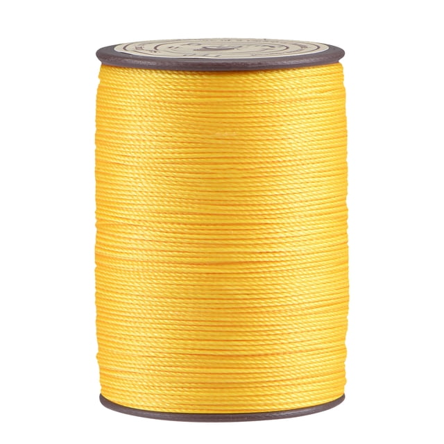 Unique Bargains Thin Waxed Thread 93 Yards 0.65mm Polyester String Cord for Machine Sewing Hand Quilting Weaving, Yellow