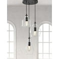 thumbnail image 5 of Better Homes & Gardens 61" Architectural 3-Light Pendant Light, Black Finish Clear Glass Shades, 5 of 9