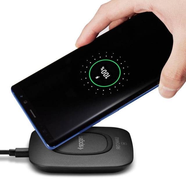 Cargador inalambrico carga rapida F301w Black Spigen Spiggen original