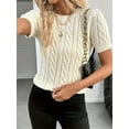 thumbnail image 4 of Women's Fashion Inspiration Twisted Rope Decorative Round-Neck Sweater, 4 of 5
