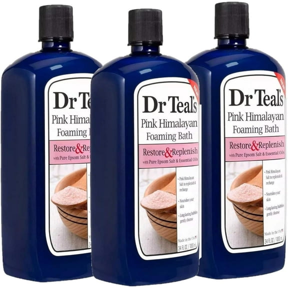 Dr Teal's Foaming Bath 3-Pack (102 Fl Oz Total) Pink Himalayan