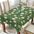 thumbnail image 4 of Floral Daisy Pattern Rectangle Tablecloth, Dust Proof Anti Wrinkle Wipeable Table Cloth Tabletop foration of Dinner Kitchen Wedding Holiday Party 60"x120" Decor Gift, 4 of 7