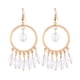 thumbnail image 2 of Pendientes de Cristal con Flecos | Aro Geométrico Vintage | Gota colgante de aleación de aluminio | Lentejuelas pequeñas de metal con estilo | Joyería de regalo de boda para fiestas | 1 par, 2 of 4