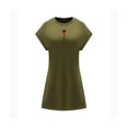 thumbnail image 1 of Vestido corto de verano para mujer, vestido con cuello redondo, para viajes, vacaciones, oficina, vacaciones M, 1 of 7