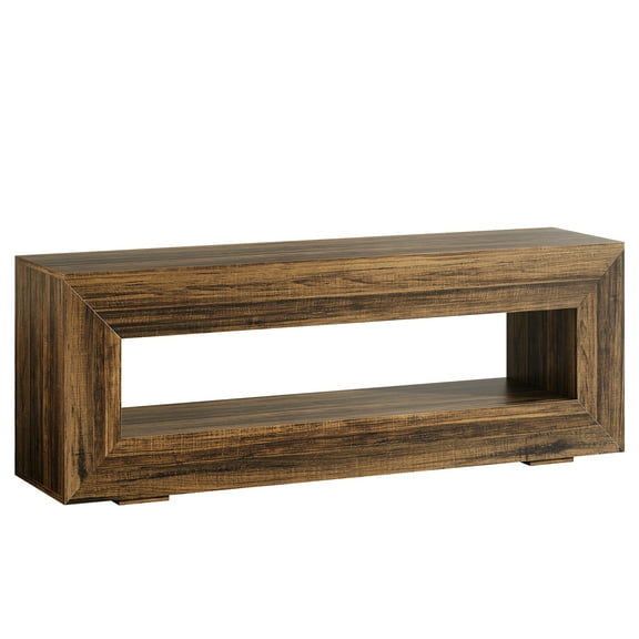 Tribesigns 63 in. Brown Rectangle Engineered Wood Console Table with Shelf