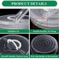 thumbnail image 3 of Paquete de 2 contenedores de almacenamiento de alimentos con tapa y asa, reutilizables de 2 compartimentos para almacenar rebanadas de pizza, portador redondo transparente para tartas, 3 of 4