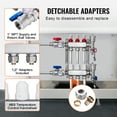 thumbnail image 3 of KFFKFF 3-Path Hydronic Floor Heating Manifold, Stainless Steel, Compatible with 1/2" PEX Pipes, Includes 1/2" Connectors for Efficient Radiant Floor Warming, 3 of 9