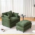 thumbnail image 3 of Silla de acento moderno de 39,4" con otomano, silla de club de sala de estar Chenille tapiceada silla, silla de lectura para dormitorio, 3 of 5