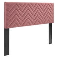 thumbnail image 2 of Modway Mercy Chevron Tufted Performance Velvet King/California King Headboard in Dusty Rose, 2 of 9