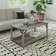 thumbnail image 3 of Emma + Oliver Engineered Wood Modern Farmhouse Coffee Table with Metal Accents in Gray Wash, 3 of 11