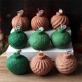 thumbnail image 2 of DIY Navidad esfera geométrica vela molde de silicona raya espiral patrón de onda esférico pastel chocolate silicona molde resina molde, 2 of 4