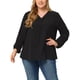 thumbnail image 2 of Blusas de talgrande pamujer Blusas de trabajo de manlarde gacon volantes Negro XXL, 2 of 5