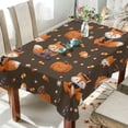 thumbnail image 4 of 60x120 Inch Tablecloth Polyester Square Tablecloth for Home Kitchen Dinner Decor Cute Foxes in Cute Costumes, 4 of 9