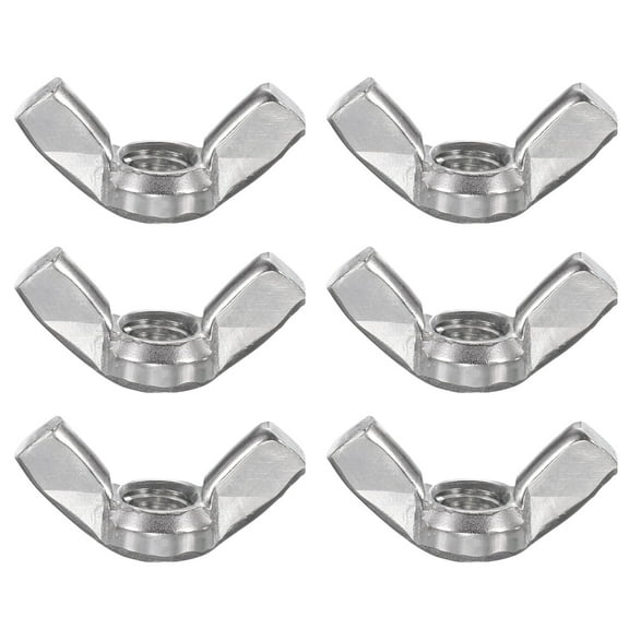 Wing Nuts, 6 Pcs 5/16"-18 304 Stainless Steel Butterfly Wing-Nut Fasteners Parts for Repair Install House Furniture Boat, Silver