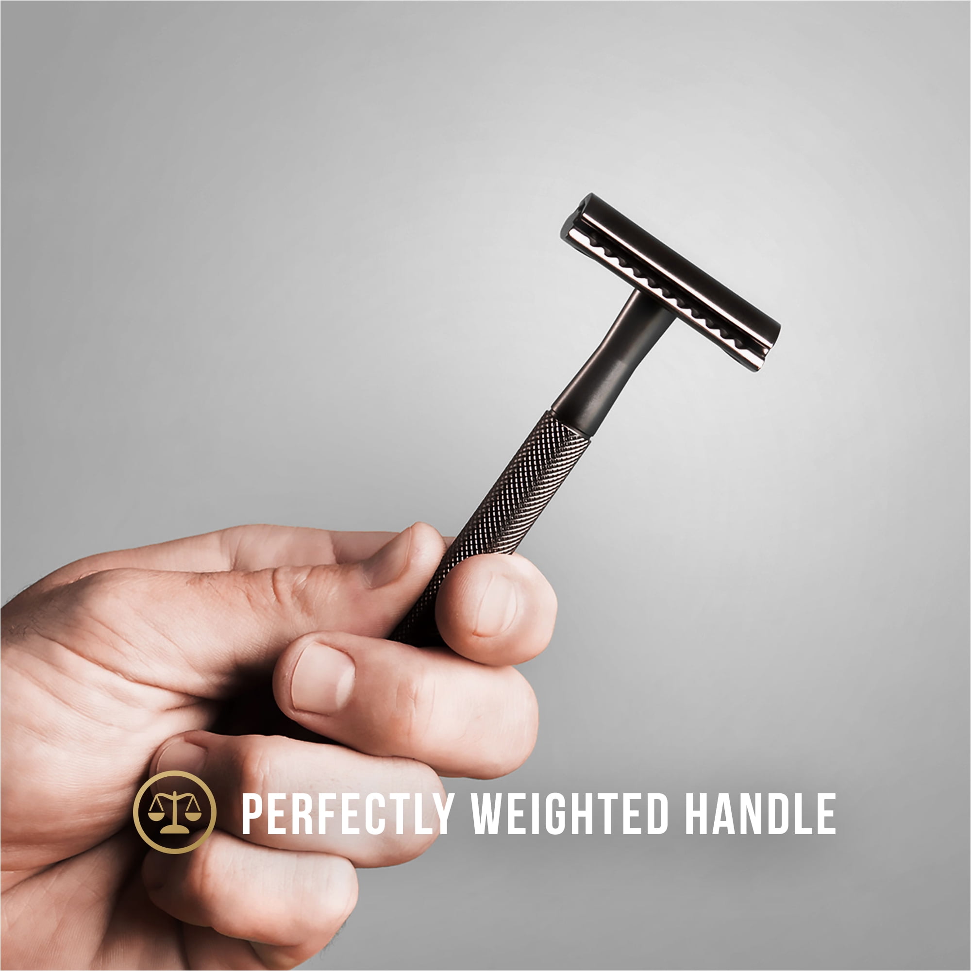 MANSCAPED® The Plow™ 2.0 Men's Premium Single Blade Double-Edged Safety Face Razor - Grey