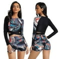 thumbnail image 1 of Lishi Geometric Two-Piece Swimsuit with UV Protection - Women's Long Sleeve Rash Guard Swimwear, 1 of 5