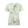 thumbnail image 2 of Gibobby Blusa Casual de Mujer Camiseta manga corta con cuello en V suelto moda informal para mujer(Verde de menta,G), 2 of 4