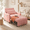 Pink, variant on Aiho Folding Sofa Bed, Convertible Chair Bed with Pillow | Foldable Couch with Back Support, Portable Fold Out Chair Comfy Floor Sofa for Living Room Bedroom - Light Gray