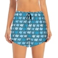 thumbnail image 2 of Yiaed Party Shark Cute Print Women's Running Shorts with Liner 3 Zipper Pockets Elastic Workout Athletic Gym Yoga Shorts-Medium, 2 of 7
