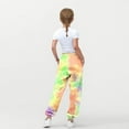 thumbnail image 4 of Hurxie Girls Tie Dye Sweatpants with Side Pockets for Summer Yellow,7 Year, 4 of 7